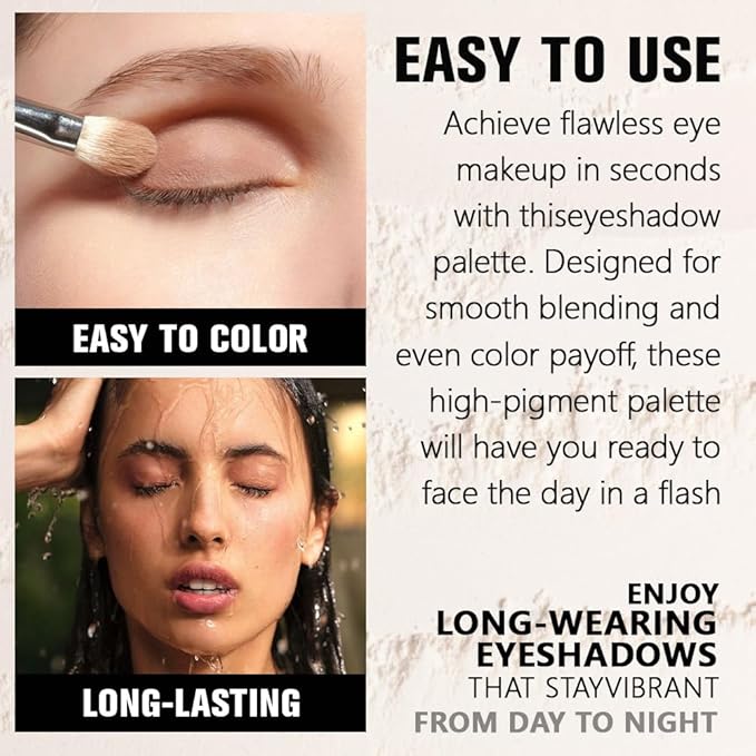 Light Brown Single Glitter Eyeshadow Makeup, Neutral Powde Eye Shadow for Women, Brown Shimmer Singles Eyeshadow Palette Pigmented Waterproof, sombras para ojos, Girls Christmas Eyeshadows Gift