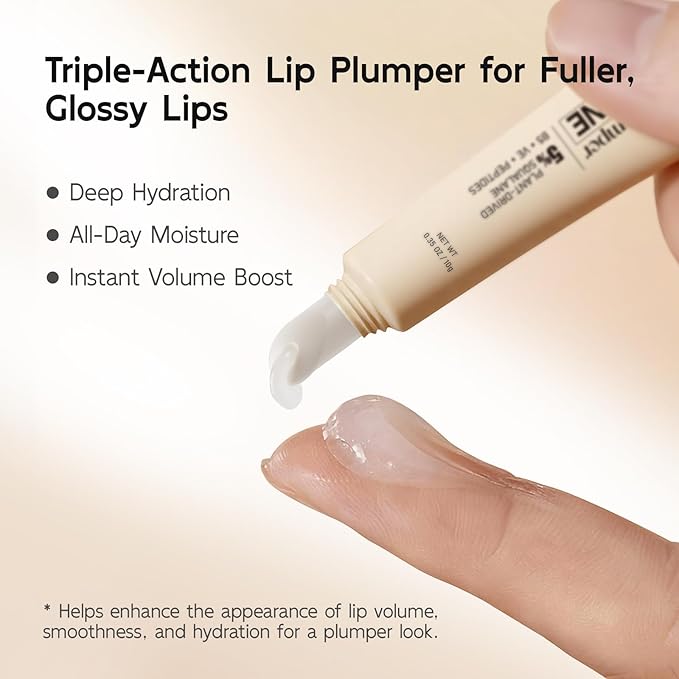 YouthVibe 5% Volufiline Lip Plumper, Nourishing & Anti Aging Over Time with Squalane, Shea Butter, Collagen, Peptide & PDRN - No Burning, No Tingling for Gentle Daily Plumping