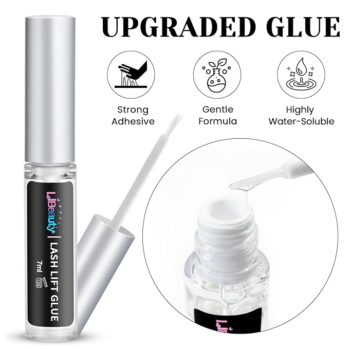 Libeauty Lash Lift and Color Kit Black, 4-in-1 Eyelash Perm and Brow Lamination Set with 15ml Large Volume Black Cream, DIY Eye Lash Wave and Brow Setting Tools for Home Use, 4 Weeks Curl & Definition