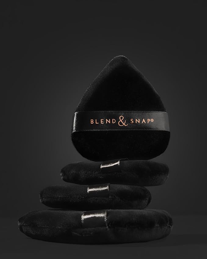 BLEND & SNAP Large Velour Triangle Makeup Puff for Smooth & Flawless Coverage – Blotting Sponge for Foundation & Concealer / Powder Press Pad – Precision Tip for Easy Application – Makeup Artist