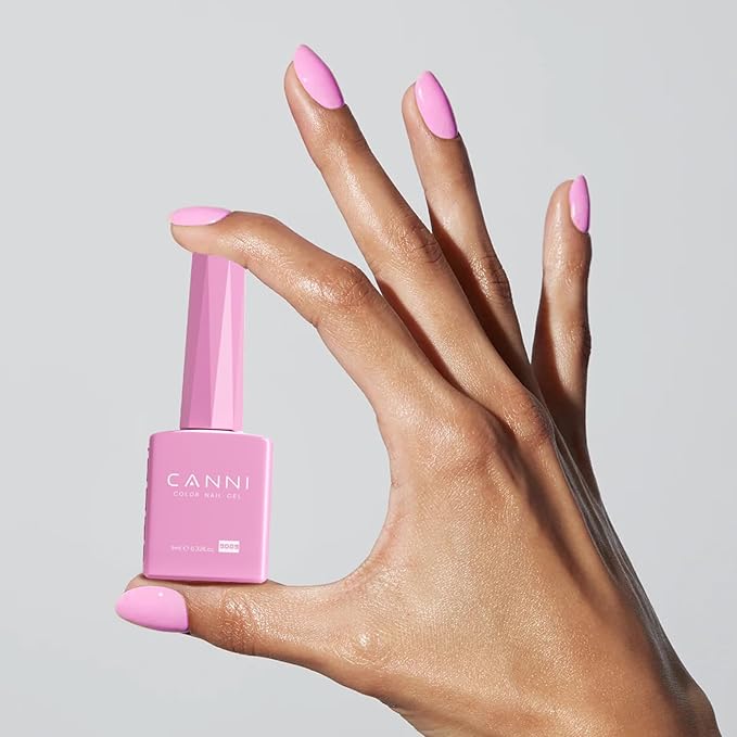 CANNI Pink Gel Nail Polish, 1Pcs Baby Pink Gel Polish Nude Color High Gloss Soak Off U V Nail Manicure Salon DIY