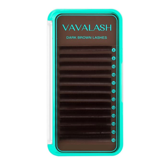 VAVALASH Colored Lash Extensions Dark Brown Eyelash Extensions 0.03 0.05 0.07 0.1 0.15 Volume Lash Extension 8-15mm Mixed Lashes L Curl Premium color Lashes Extension(Dark Brown-0.1-L-8-15mm)