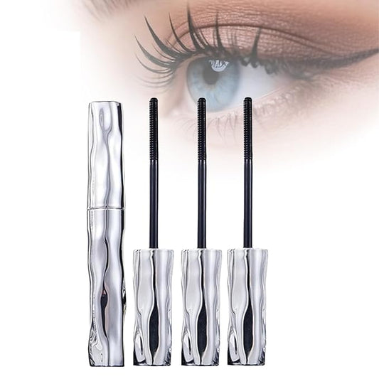 Zkyo Steel Tube Eyelash Primer, Eyelash Primer,Small Steel Tube Mascara,Waterproof Long-Lasting 3D Curling Eyelash With No Flaking, Sweat-Proof, Lengthening, Quick-Drying And Reuse (Black 3PC)
