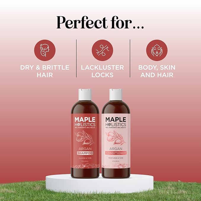 Argan Oil of Morocco Shampoo and Conditioner - Sulfate Free Shampoo and Conditioner Set for Color Treated Hair - Volumizing Shampoo and Conditioner for Men and Women for Curly Frizzy Dry Damaged Hair