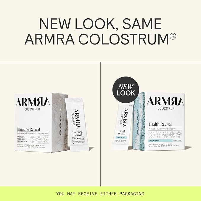 ARMRA Colostrum Powder | Unflavored | Gut Health & Bloating | Skin & Hair | Immunity | Keto, Gluten & Fat-Free | 60 Servings