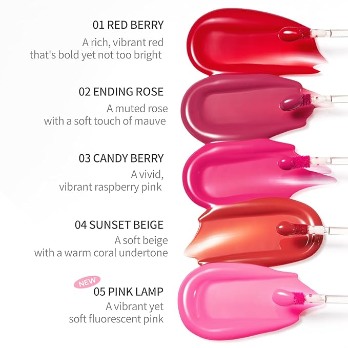 Pudding Glow Korean Lip Tint | Natural Lip Stain | Gloss to Stain | Long-Lasting & Non-Sticky | Lightweight Lip Tint | 0.14 oz. (02 ENDING ROSE)