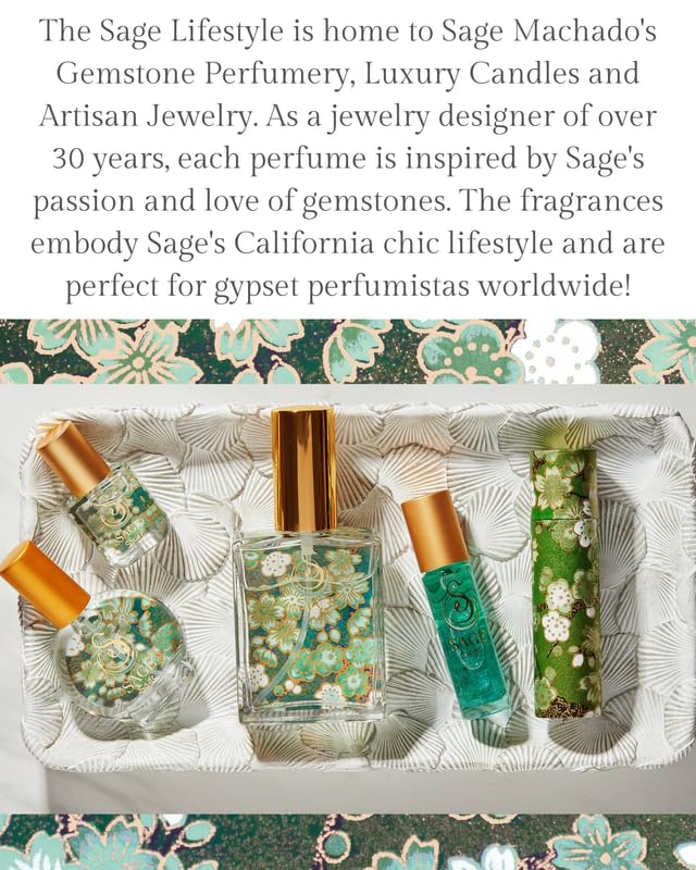 The Sage Lifestyle Sage Mini Spray, Cucumber, White Sage, Tonka Bean, Sweet Pea, Egyptian Musk, Perfume for Women, Long Lasting, Fragrance, Clean, Parfum, 1/2 oz, Travel Size, Mini Perfume for Women