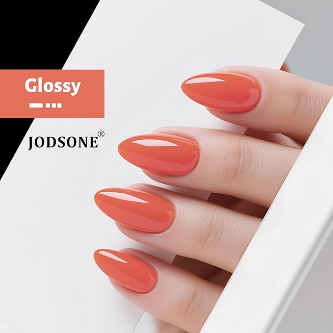 JODSONE Coral Orange Gel Nail Polish 10ml Soak Off Nail Polish Orange Nail Color Salon Quality Long-Lasting Vegan & Cruelty-Free Low Odor Need U V Lamp Curing