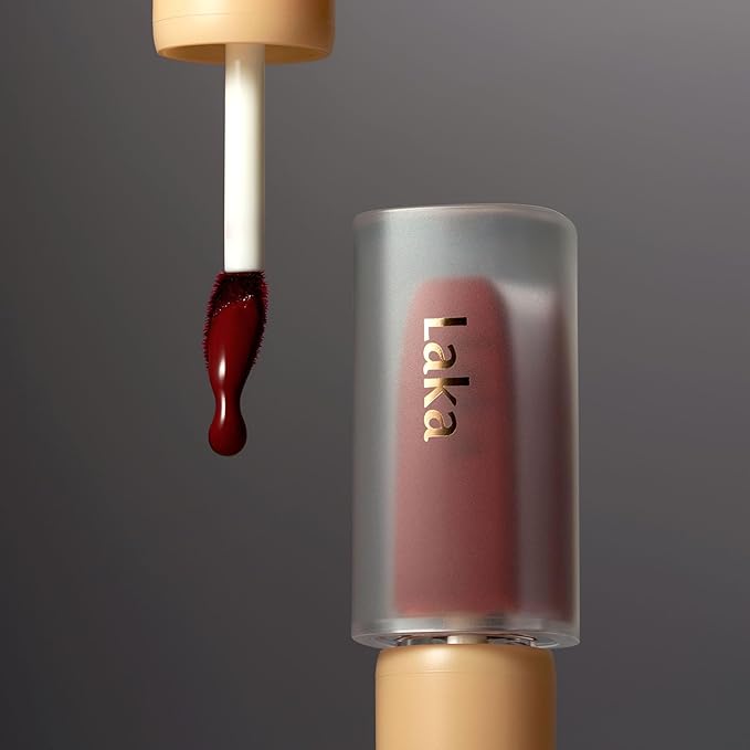 Laka Fruity Glam Tint, 4.5g/0.15oz, Glowing Lip Stain with Wide Color Spectrum, Hydrating & Lightweight Texture, Long-Lasting Bold Stain, Non-Sticky, Vegan, K-Beauty (#143 Brulee)