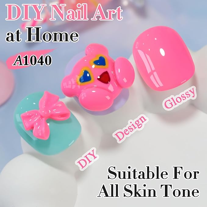 Double Rhythm 0.50 OZ Gel Polish Hema Free Same Color Same Bottle Golden Round Translucent Neutral Natural Milky 15 ML Jelly UV Polish Art DIY at Home (Bright Pink-C1040)