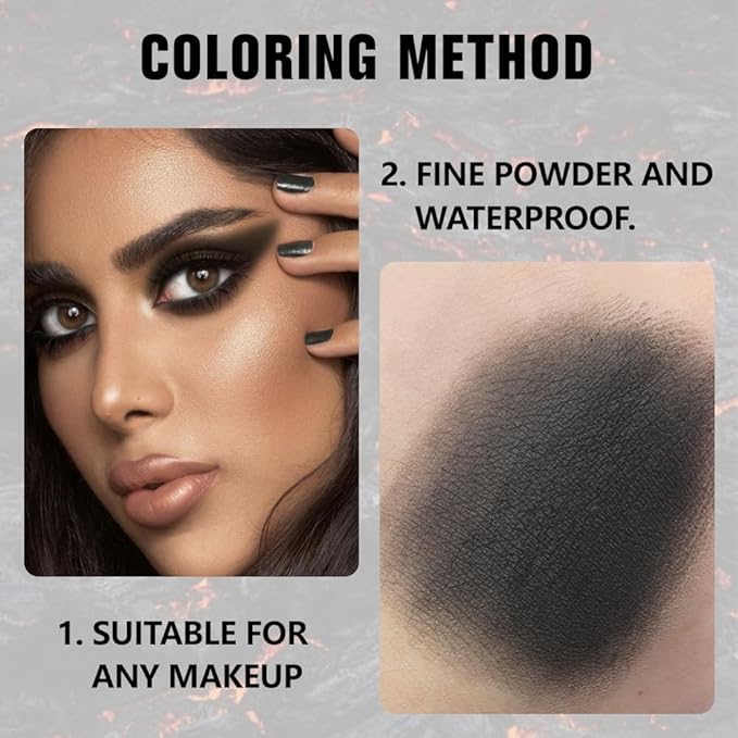 Matte Single Eye Shadow Palette Makeup, Matte Black Monochrome Eyeshadow For Older Women, Mini Pressed Monochrome Pigmented Waterproof Sombras Para Ojos,Vegan, Talc, Paraben&Cruelty Free, 07