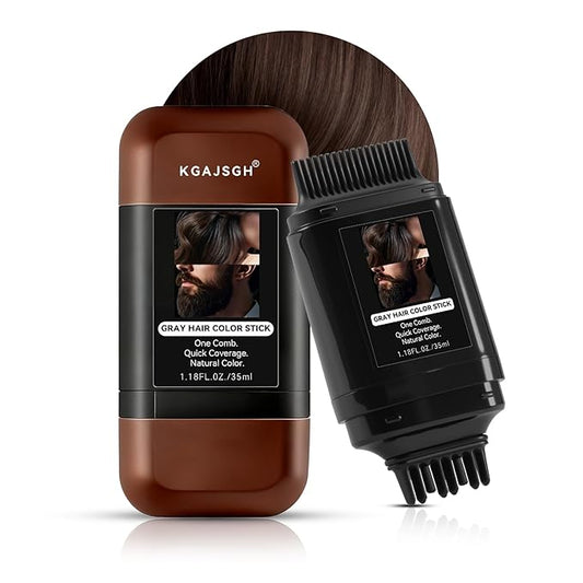 KGAJSGH Gray Hair Color Stick, Portable Touch-Up Pen, Hair Color Comb For Men & Women, Instant Coverage for White Hair & Beard, Quick-Dry & Non-Fading