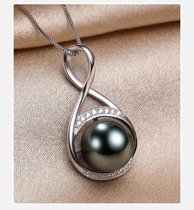 NONNYL Gifts for Women Mom-Wedding-Anniversary-Wife-Jewelry-Tahitian -Black-Pearl-Necklace for Women Birthday for Womens Her Girlfriend Valentines Day Mothers Day Christmas Gifts for Wife Mom