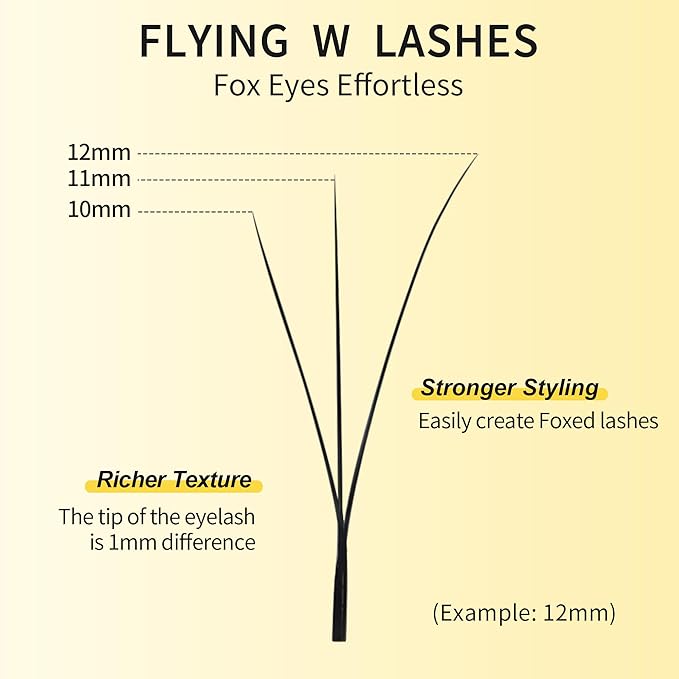 GLAMLASH W Eyelash Extensions 3D Volume Premade Fan Natural Soft Matte Lash Professional Salon Supplies (3D,0.07,D,9-14mm,Fox)