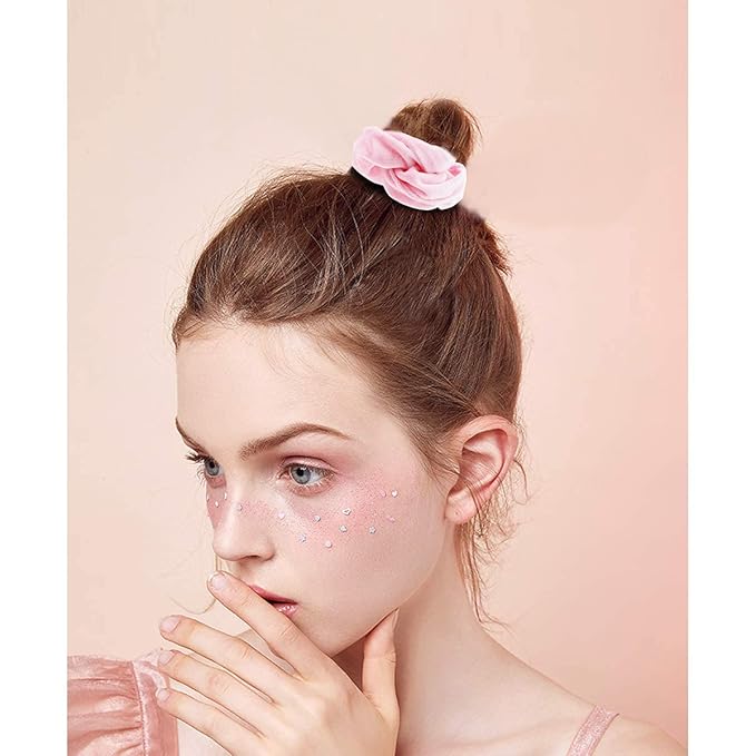Didder 20 Pcs Pink Velvet Scrunchies, Soft Hair Ties for Women Girls Elastic Bobbles Ropes Scrunchie, Cute Hair Accessories for Daily Use