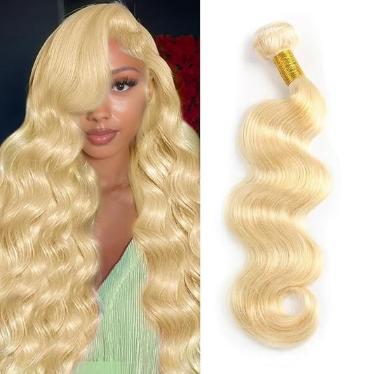 613 Body Wave Blonde Human Hair Single Bundle 18 Inch 100% Unprocessed Brazilian Virgin Remy Sew In Hair Extensions 100g Full and Thick Can Be Dyed Or Restyled