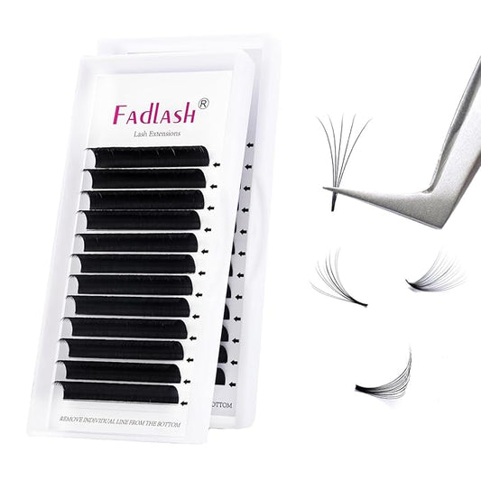 Volume Lash Extensions 8~20mm Easy Fan Lashes 2D~10D FADLASH Volume Eyelash Extensions C/D/DD Curl 0.05 0.07mm Self Fanning Lashes Supplies (0.05-D, 10mm)