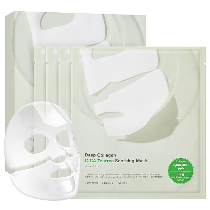 SUNGBOON EDITOR Deep Collagen CICA Tea Tree Overnight Mask | Acne Mask for Redness & Soothing | 2,160,000PPB Collagen + Tea Tree + Centella | Korean Skincare, 4ea