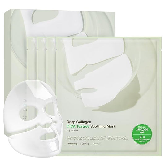 SUNGBOON EDITOR Deep Collagen CICA Tea Tree Overnight Mask | Acne Mask for Redness & Soothing | 2,160,000PPB Collagen + Tea Tree + Centella | Korean Skincare, 4ea