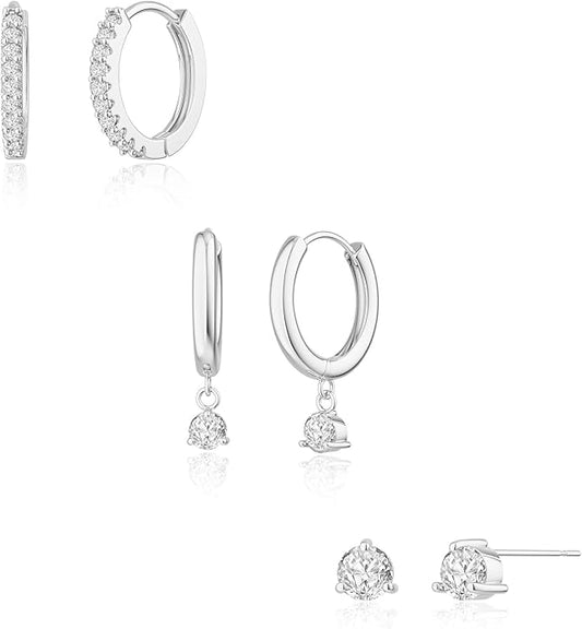 Freekiss 3 Pairs Gold Hoop Earrings Set: Dainty Stud Earrings Trendy Small 14K Gold Plated Hypoallergenic Dangle Cartilage Huggie Hoop Earrings for Women Gold Jewelry for Women Gifts