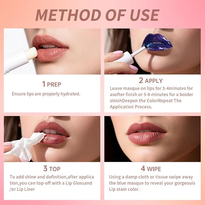 Lip Stain Peel Off – Wipe-Off Lip Stain Tattoo | Long Lasting Waterproof Lip Tint, High-Pigment Matte Lip Color, Smudge & Transfer Proof Lip Stains Masque, Kiss-Proof All-Day Lip Makeup 06#