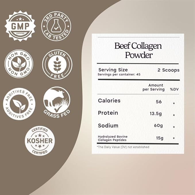 Zen Principle Grass-Fed Agglomerated Hydrolyzed Collagen Peptides 1.5 lb. Anti-Aging Protein Powder for Healthy Hair, Skin, Joints. Paleo Friendly, GMO and Gluten Free, Pasture-Raised Bovine.