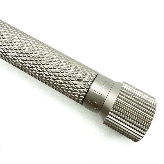 The Parker VARIANT OPEN COMB - ADJUSTABLE Double Edge Safety Razor, Customize your Shave with a Turn of the Dial from Mild to Aggressive - 5 Blades Included (SATIN CHROME)