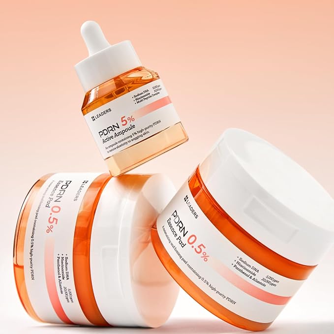 LEADERS PDRN 5% Active Ampoule – Anti-Aging Ampoule to Help Restore Elasticity to Sagging Skin, Improve Skin Firmness, and Supports Skin Renewal - Lightweight, Hydrating, Fast Absorbing Formula - 30ml