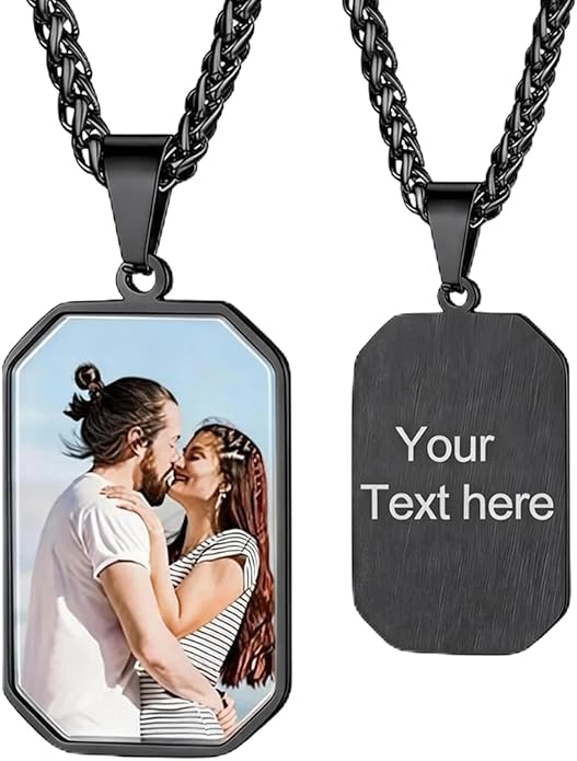 CLYLIFE Picture Necklace Personalized Photo,Custom Disc/Heart Pendant for Men Women Dad Mom Customized Necklace with Chain Photos Memorial Gifts for Mother's Day, Birthday, Anniversary