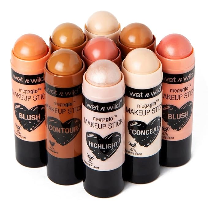 Wet n Wild MegaGlo Conceal & Contour Highlighter Stick, When The Nude Strike | Matte | Face Multistick Makeup (Pack of 3)