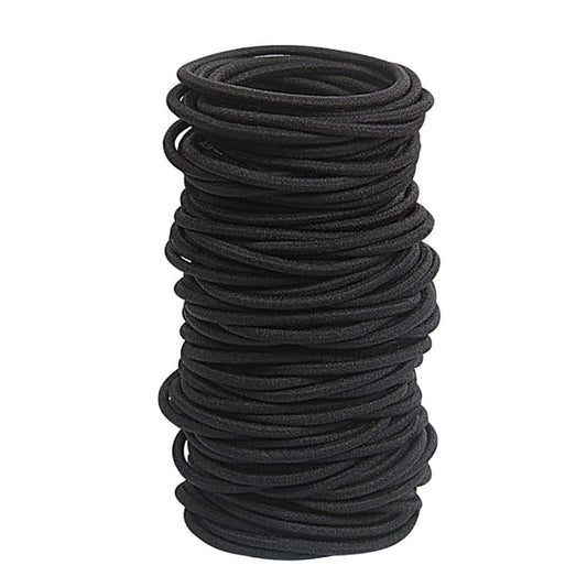 120 pcs Black Hair Elastic for Thick and Curly No Metal Hair Ties Value Pack (3mm)