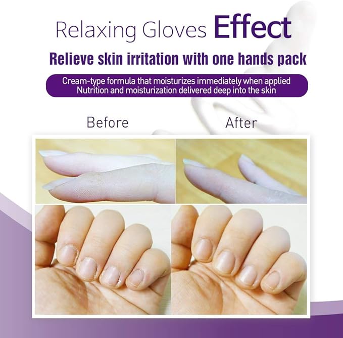 Epielle Relaxing Hand Mask 6 Pairs, Soften and Restore with Melatonin & Lavender Extract, Deep Moisturizing Gloves for Dry, Cracked Hands, Self Care Gifts for Women, Spa Kit, Stocking Stuffers
