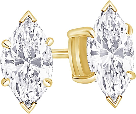 Houston Diamond District 1 to 10 Carat IGI Certified LAB GROWN Diamond Stud Earrings for women 4 Prong Push Back (E/F Color VS2/SI1 CLARITY)
