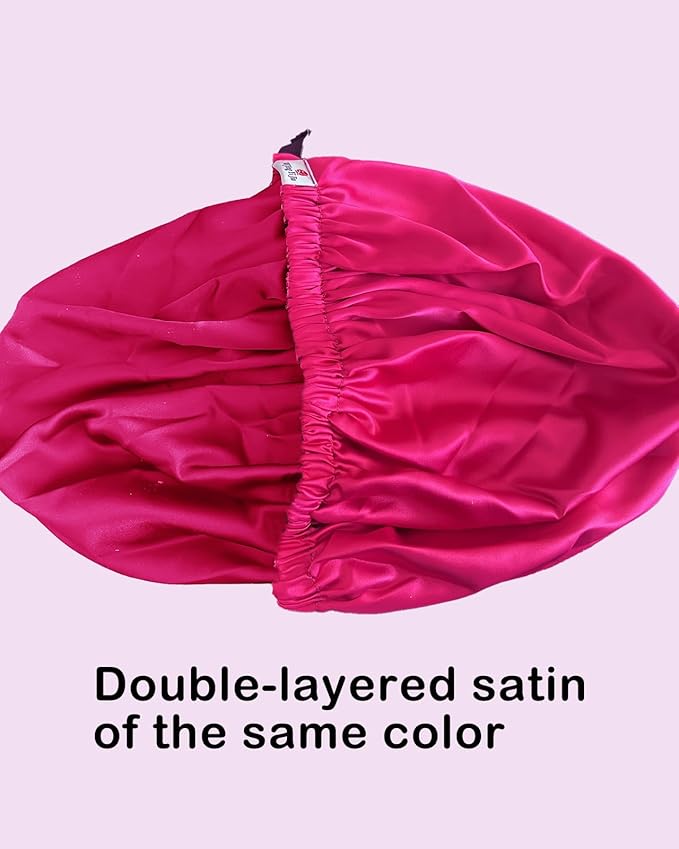 Satin Bonnet 2Pcs Silk Bonnet Hair Bonnets For Sleeping Silky Soft Sleep Cap Womens Night Curly Natural Hair Caps