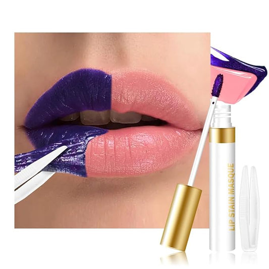 evpct Peachy Rosee Peel Off Lip Stain Tints with Tweezer, Matte Lipstick Lip Stain Long Lasting Waterproof for Women, Non-stick Cup Lipstick Peel Off High Pigmented 24 Hours Original Lips Stains, 08