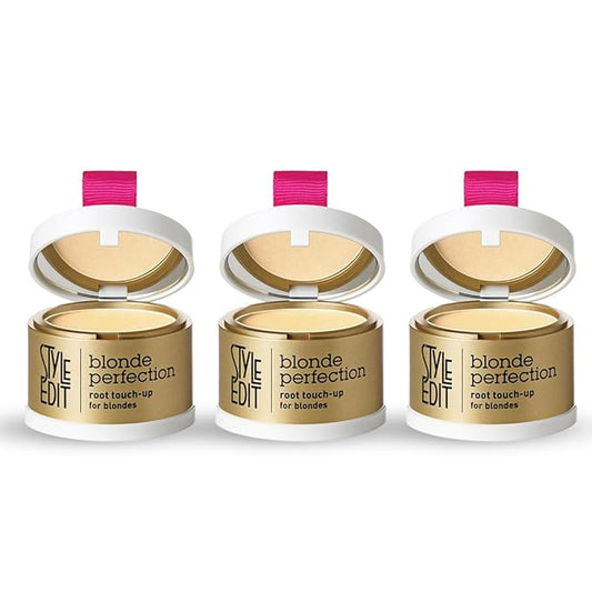 Style Edit Root Touch Up Powder, to Cover Up Dark Roots and Grays Between Salon Visits, Water Resistant, Non-Sticky, Compact And Mess-Free, Light Blonde Hair Color (Pack of 3)