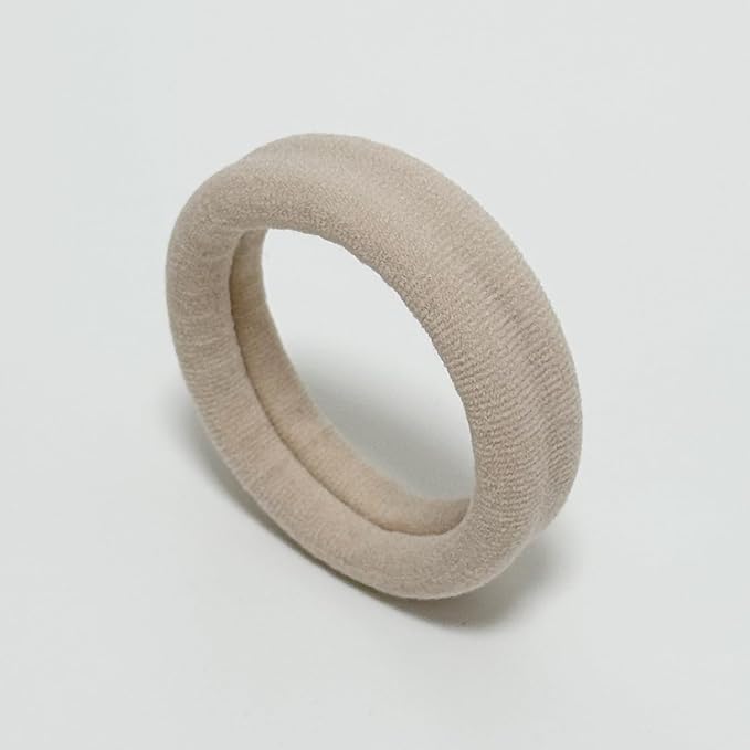 Jseng 8Packs Seamless Hair Ties for Women - Soft No Damage Elastic Hair Accessories for Thick Curly Hair - Soft Beige