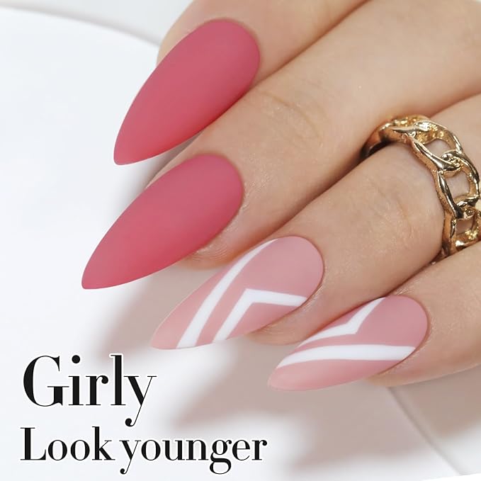 Double Rhythm Gel Polish 15ML Jelly Sheer Pastel Light Milky Color Pearl White Bottle 1 PC 0.5 OZ Full Size Nail Art Salon at Home (Rose Pink-D1473)