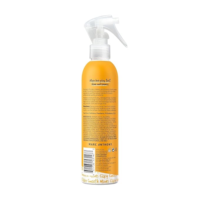Marc Anthony Leave-In Hair Conditioner Spray for Dry & Damaged Hair, Coconut & Shea - Moisturizing, Detangling & Conditioning Spray for Softer Smoother Hair - Hair Products Reduces Frizz