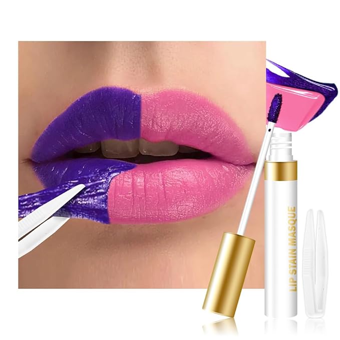 evpct Light Pink Peel Off Lip Stain Tints with Tweezer, Matte Lipstick Lip Stain Gloss Long Lasting Waterproof for Women, Non-stick Cup Lipstick Peel Off High Pigmented 24 Hrs Original Lips Stains, 07