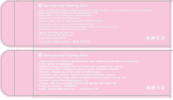 Hair Finishing Stick, 2pcs Hair Mascara for Flyaway Tamer, Fly Away Hair Tamer Stick for Enhance Gloss of Hair, Anti Frizz Broken Hair Baby Hair Flash Moment Flyaway Stick, Non-Greasy