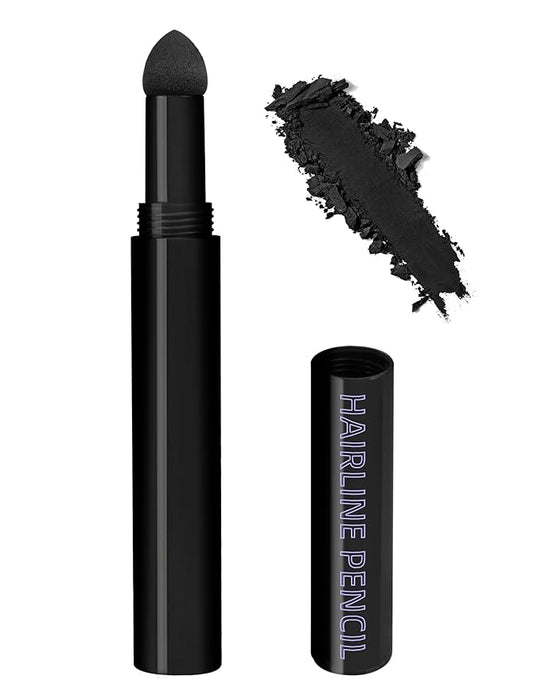 Hairline Shadow Powder Stick for Thinning Hair, Hair Color Fibers Root Touch Up Powder for Women & Men Root Cover Up Dye Scalp Concealer 0.04oz (Black) (Black, Regular Size)