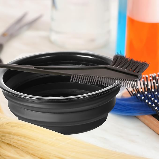Arcjunys Hair Dye Kit Hair Dye Brush and Bowl Set Hair Coloring Kit Hair Dye Tools Hair Bleach Kit with Hair Dye Brush Hair Color Bowl Hairclips Ear Cover for Salon Bleaching and Highlighting 7 Pcs