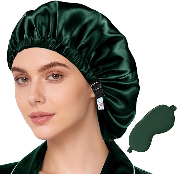 2Pcs Hair Bonnets For Sleeping Satin Bonnet Silk Bonnets For Women Silky Night Caps Womens Curly Hair Sleep Cap