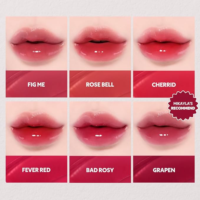 TIRTIR [*Mini Size Waterism Tinted Lip Gloss #10 Heart Berry, 0.06 Fl Oz – Kiss Ready Lipgloss, 12H Long Lasting Non Sticky Natural Tinted Glow Korean Multiuse Cheek and Lip Tint for Women gift