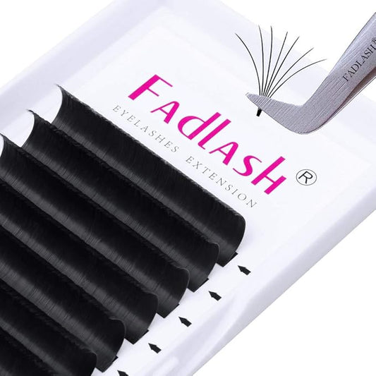 Easy Fan Lash Extensions FADLASH Volume Eyelash Extensions Self Fanning Lashes Multi Length Eyelash Volume Extensions (0.07-C, Camellia 11 12 13mm)