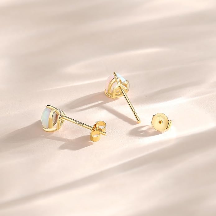 FANCIME 14k Solid Yellow Gold Stud Earrings Gemstone Prong Cluster Stud Earrings Fine Jewelry Gifts for Her Mom Women Wife