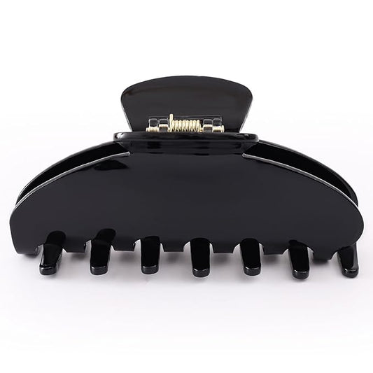 Big Hair Claw Clips for Thick Hair, Acetate Nonslip Large Black Hair Clips, Celluloid Butterfly Jaw Clips, Strong Hold for Women