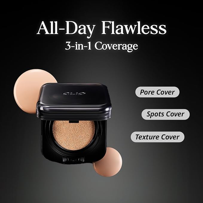 CLIO Kill Cover Founwear Cushion Foundation, Flawless Full Coverage with Matte Finish, Covering Pigmentation and Blemish, Long-Lasting, Creamy Lightweight Texture, Korean Cushion (19C LIGHT)