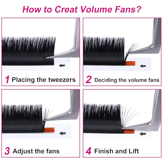 FADLASH Easy Fan Lash Extensions Volume Eyelash Extensions Mixed Tray 3D 4D 5D 6D 7D 10D Lash Extensions 0.07 Soft Self Fanning Volume Lashes Supplies Blooming Lashes (0.07-D, Mix 15-20mm)
